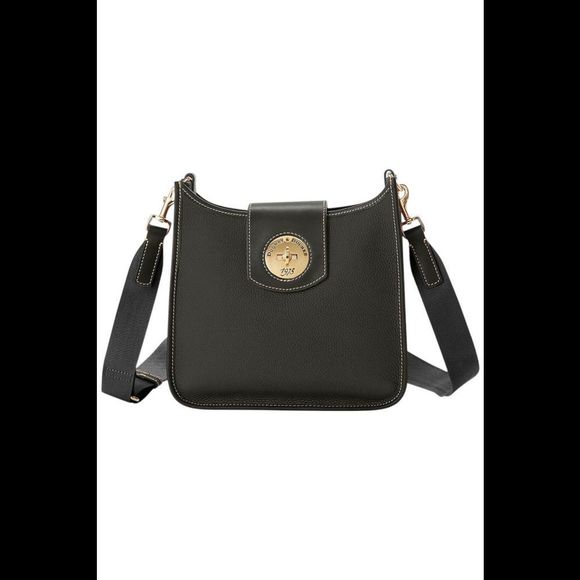 Dooney & Bourke Turnlock Leather Messenger Black